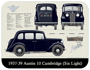 Austin 10 Cambridge 1937-39 Place Mat, Medium